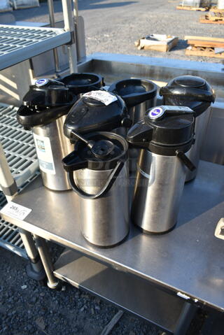 ALL ONE MONEY! Lot of 7 Various Air Pots. 3 Missing Lids. 