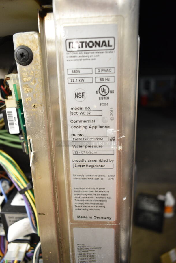2 2018/2019 Rational Stainless Steel Commercial Combitherm Self Cooking Center Convection Ovens on Commercial Casters. Top Model: SCC WE 62. Bottom Model: SCC WE 102. 480 Volts, 3 Phase. 2 Times Your Bid! - Image 10 of 11