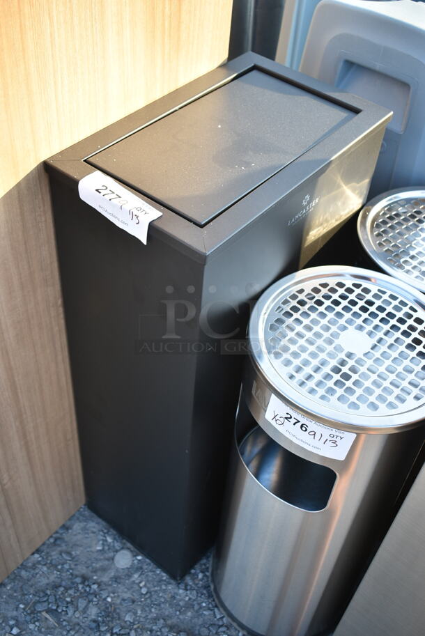 BRAND NEW SCRATCH AND DENT! Lancaster Table & Seating 13.5 Gallon Stainless Steel Rectangular Decorative Waste Receptacle with Swivel Lid. Color Differs From Stock Picture.  - Image 2 of 4