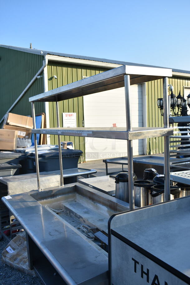 Stainless Steel Steam Table w/ 2 Tier Over Shelf and Under Shelf.  - Image 3 of 7