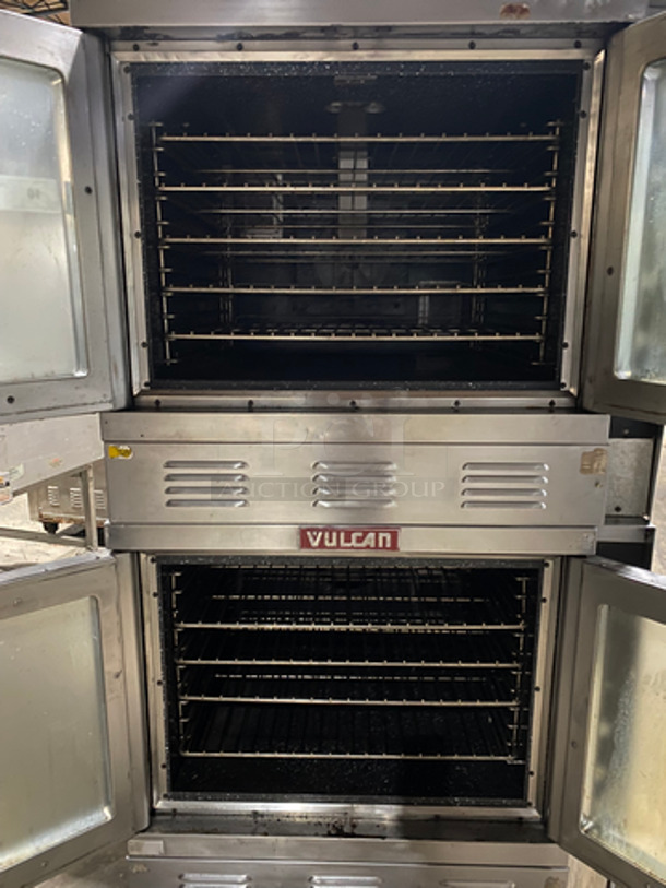 Vulcan Commercial Natural Gas Powered Double Deck Convection Oven! With View Through Doors! Metal Oven Racks! All Stainless Steel! On Casters! 2x Your Bid Makes One Unit! Model: SG1010B SN: 48043916 - Image 5 of 9