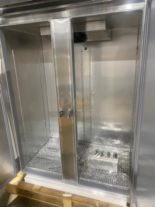 AMAZING! BRAND NEW! Continental Commercial 2 Door Reach In Refrigerator! With Poly Coated Racks! All Stainless Steel! Model: 2RN 115V 60HZ 1 Phase - Image 5 of 8