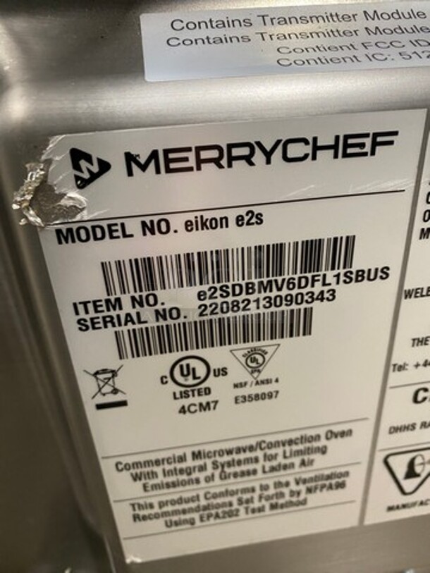 WOW! BRAND NEW! NEVER USED! LATE MODEL! 2022 Merrychef Commercial Countertop Rapid Cook Oven! All Stainless Steel! Model: EIKONE2S SN: 2208213090343 208/240V 60HZ 1 Phase - Image 8 of 10