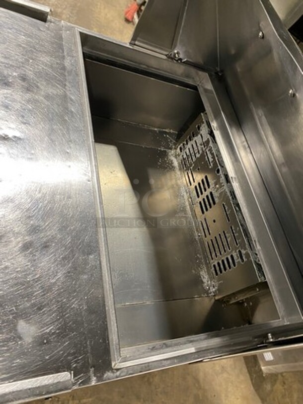 Turbo Air Refrigerated Salad Bar Island! With Double Over Head Shelf Storage! Single Door Storage Space Underneath! All Stainless Steel! On Casters! Model: MST28 115V - Image 8 of 10