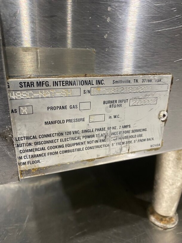 NICE!Lang Commercial Countertop Natural Gas Powered Polish Top Flat Top Griddle! With Back And Side Splashes! All Stainless Steel! On Small Legs! SN: GT2481218A0011 - Image 8 of 9