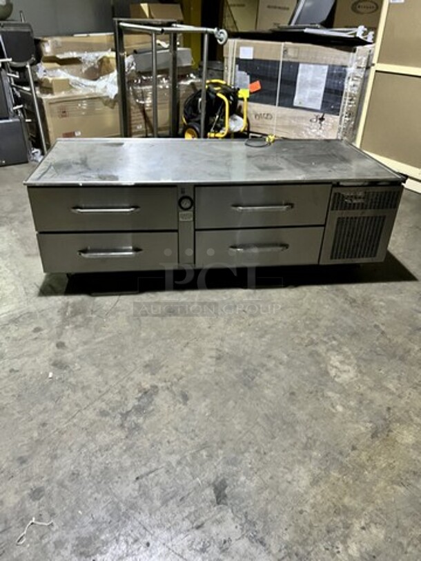 Nice! Randel Refrigerated 4 Drawer Chef Base/Grill Stand! Model 20072SC Serial W510913-1! 115V 1 Phase! On Casters Working When Removed!