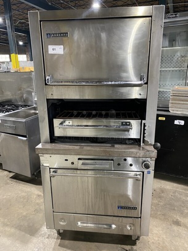 Garland Commercial Natural Gas Powered Upright Double Oven Char Broiler Grill! All Stainless Steel! - Image 1 of 9
