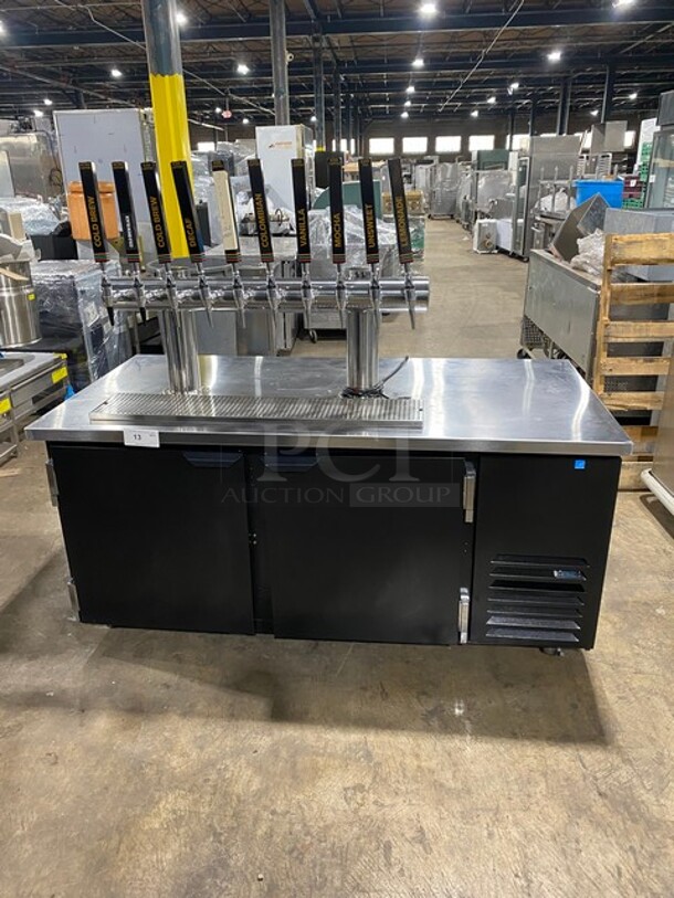 AMAZING! Beverage Air Commercial Refrigerated 10 Tap Cold Brew Coffee Kegerator! With 2 Door Storage Space Underneath! Model: WTR67AHCMMB SN: 13304505 115V 60HZ 1 Phase - Image 1 of 9