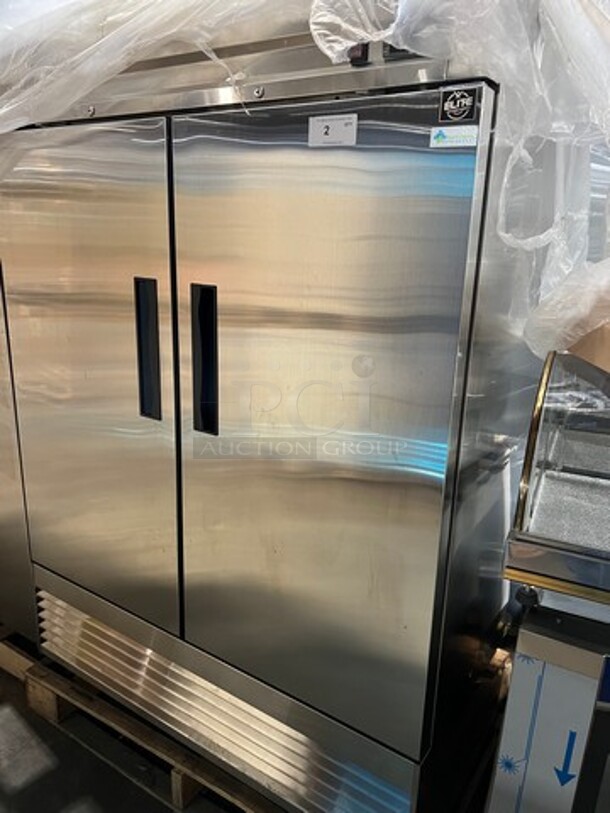 COOL! NEW! SCRATCH-N-DENT! Elite Commercial 2 Door Reach In Cooler! Poly Coated Racks! All Stainless Steel! - Image 4 of 4