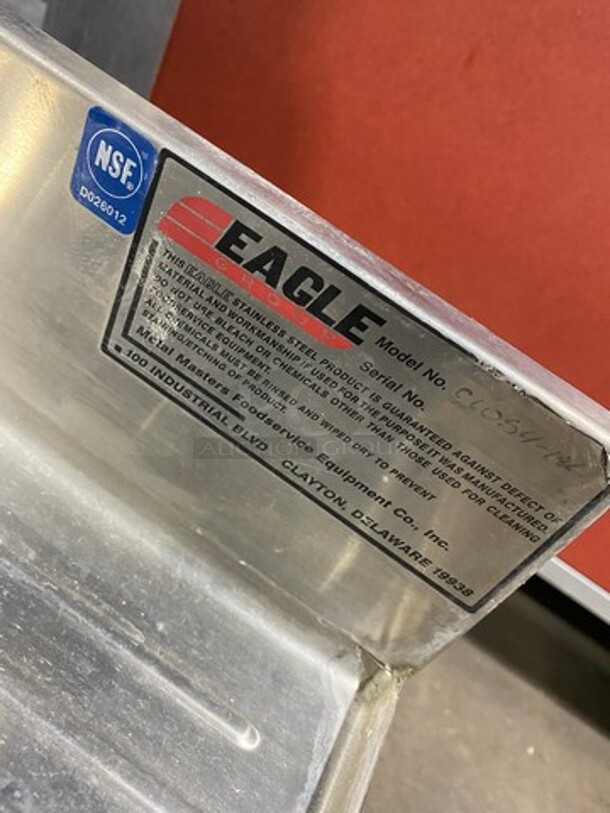 NEW! Eagle Commercial Single Compartment Sink! With Right Side Drain Board! With Back Splash! All Stainless Steel! - Image 7 of 7