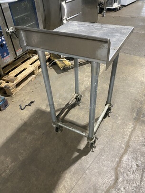 John Boos All Stainless Steel Commercial Open Base Worktable! With Raised Backsplash! On Legs!  - Image 2 of 8