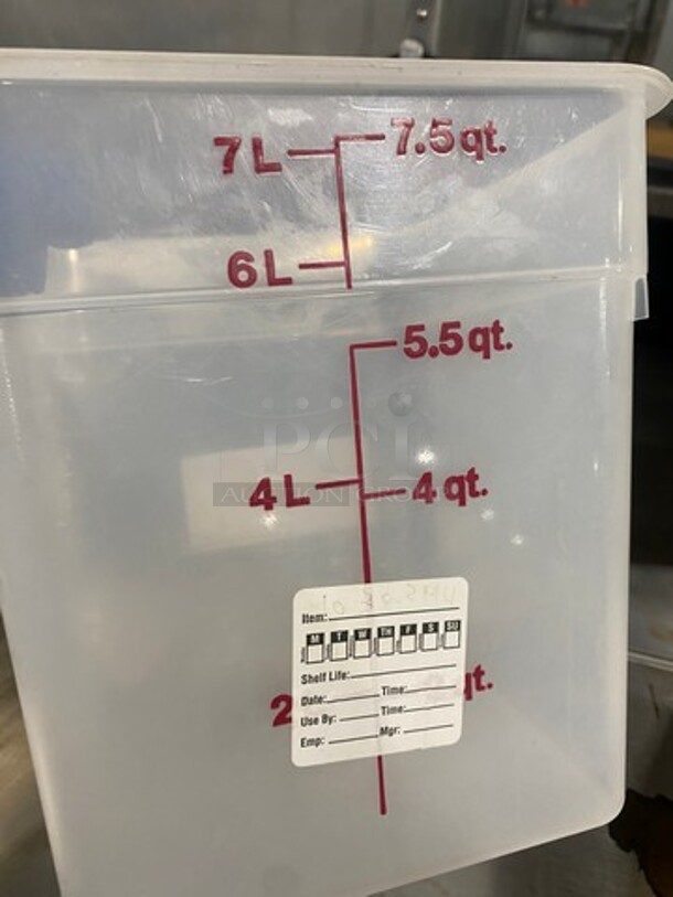 Cambro 7.5Qt Clear Poly Food Containers! - Image 4 of 5