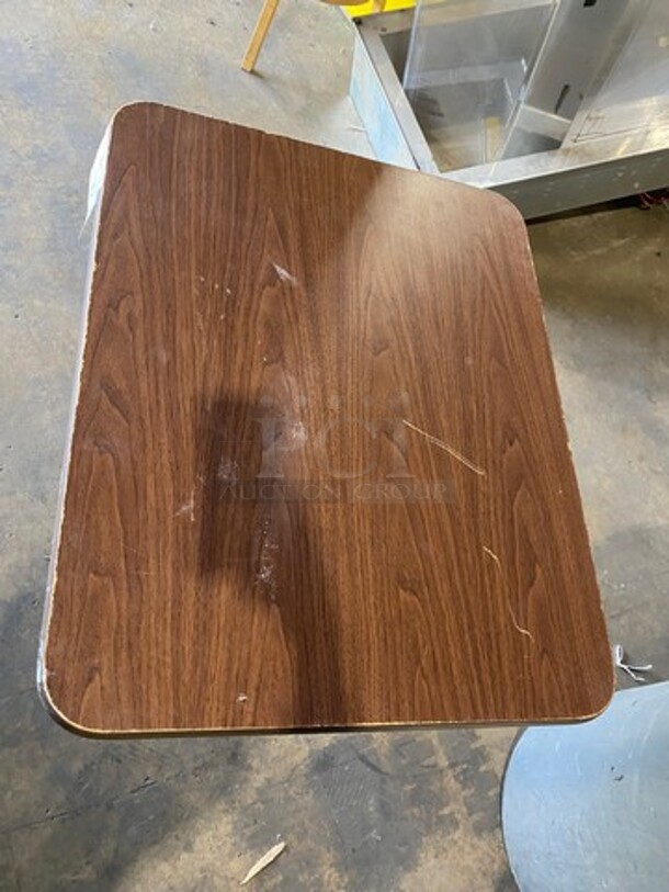 Wooden Top Table! With Black Metal Base! 2x Your Bid! - Image 5 of 7