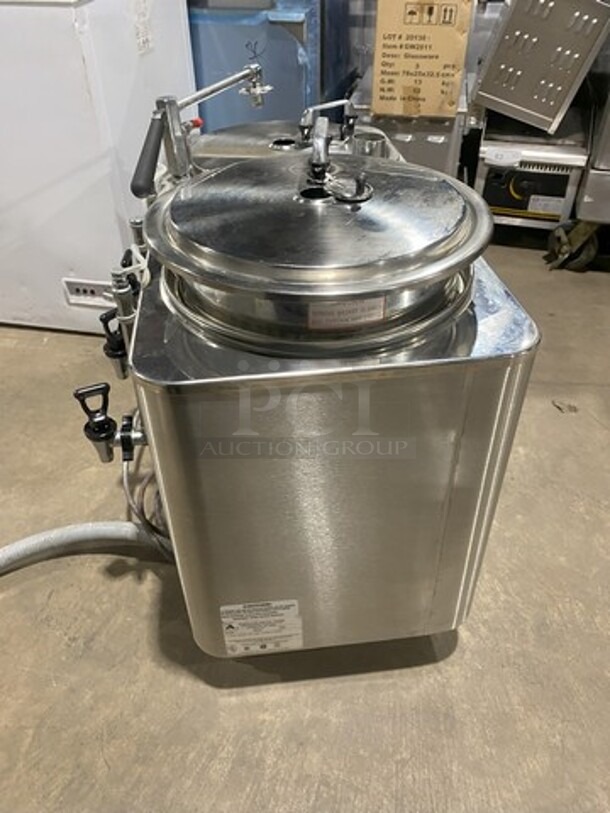 American Metal Ware All Stainless Steel Dual Coffee Brewer! With Hot Water Line! On Legs! Model 8103E Serial 106166! 120/208V 1 Phase!  - Image 8 of 11