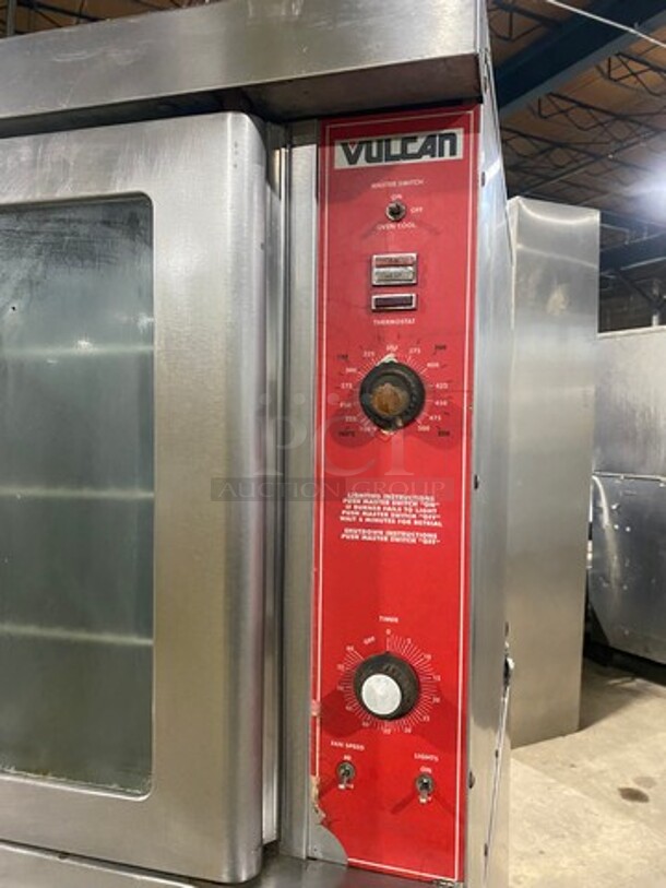 Vulcan Commercial Natural Gas Powered Double Deck Convection Oven! With View Through Door! Metal Oven Racks! All Stainless Steel! On Casters! 2x Your Bid Makes One Unit! Model: VC4GD10 SN: 481561138 - Image 7 of 11