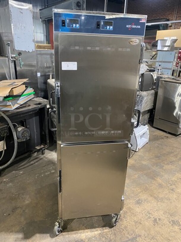 Alto Shaam Commercial Split Door Heated Holding Cabinet/ Food Warmer! All Stainless Steel! On Casters! WORKING WHEN REMOVED! Model: 1200UP SN: 1809890000 208/240V 60HZ 1 Phase - Image 1 of 9
