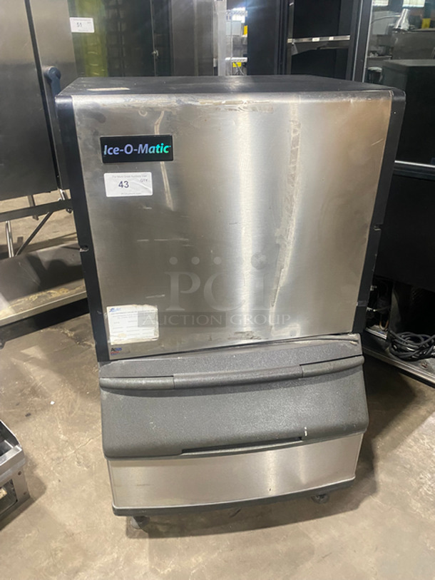 Ice-O-Matic Commercial Ice Making Machine! On Commercial Ice Bin! All Stainless Steel Body! On Legs! 2x Your Bid Makes One Unit! Model: ICE1006HW3 SN: 10111280011994 208/230V 60HZ 1 Phase