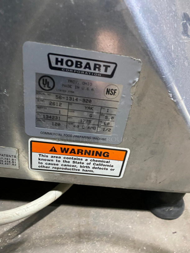 Hobart Commercial Countertop Deli/ Meat Slicer! All Stainless Steel! Model: 2612 SN: 561314920 120V 60HZ 1 Phase - Image 8 of 9