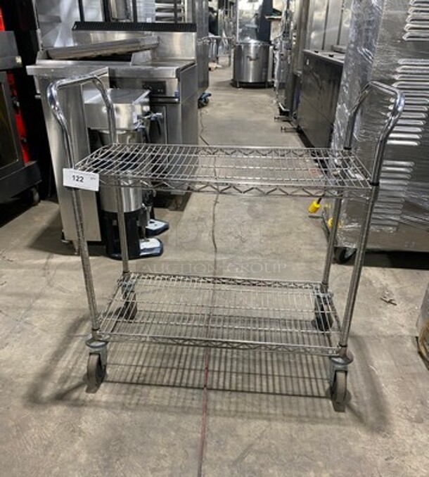 Commercial 2 Tier Utility Cart! Stainless Steel! On Casters! - Image 1 of 7