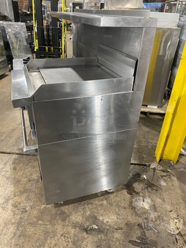 GREAT FIND! Garland Commercial Gas Powered 6 Burner Stove With Right Side Flat Griddle! Griddle Has Side Splashes! With Raised Back Splash And Salamander Shelf! With 2 Oven Underneath! Metal Oven Racks! All Stainless Steel! On Casters! - Image 2 of 11