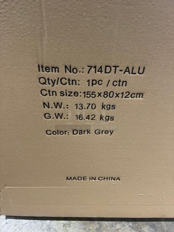 Brand New In The Box! DT All Alluminum Dark Gray Slats Dining Table! 30" By 60" With Legs! Perfect For Outdoors!  - Image 6 of 9