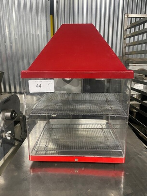 Wisco Commercial Countertop Electric Powered Heated Food Display Case! Glass All Around! With Rear Access! Stainless Steel Body! Model: 6801 SN: 9033 120V