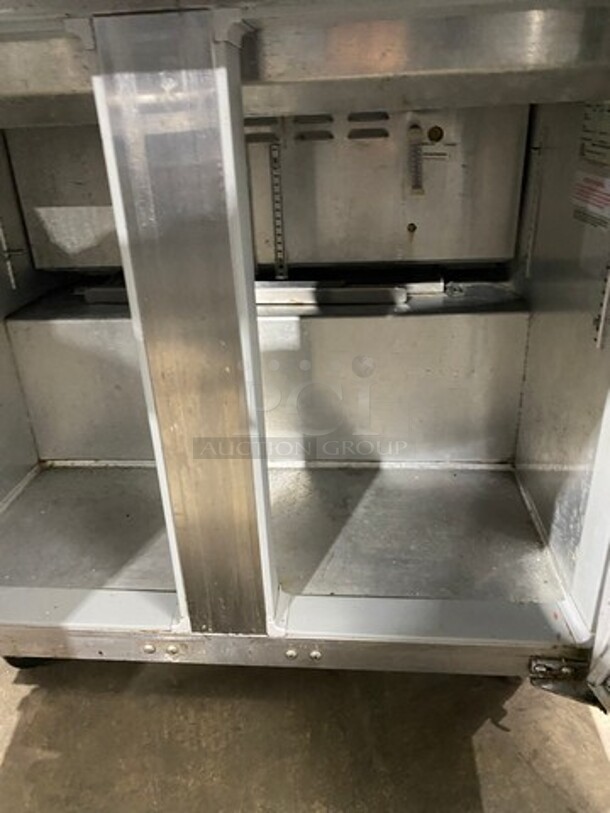 Continental Commercial Refrigerated Sandwich Prep Table! With 2 Door Underneath Storage Space! All Stainless Steel! On Casters! Model: SW3615M SN: 1487851 115V 60HZ 1 Phase! Working When Removed!  - Image 5 of 10
