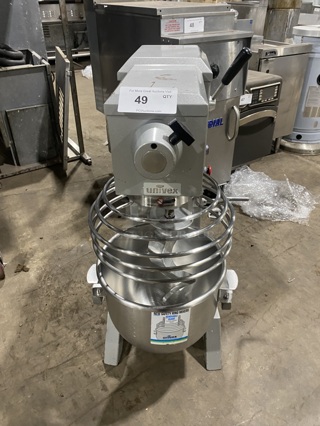 NICE! UNIVEX  20qt Countertop Planetary Mixer With Guard! Heavy Duty Stainless Steel Bowl! Model SRM20 Serial SRM204930244! Working When Removed! 