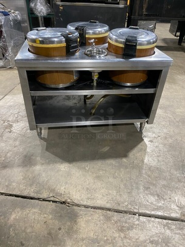 FAB! Amko Commercial Rice Warmer/ Holder Station! On Custom Made Equipment Stand! All Stainless Steel! On Legs! Model: SEJ21000 SN: AW211118 120V - Image 3 of 11