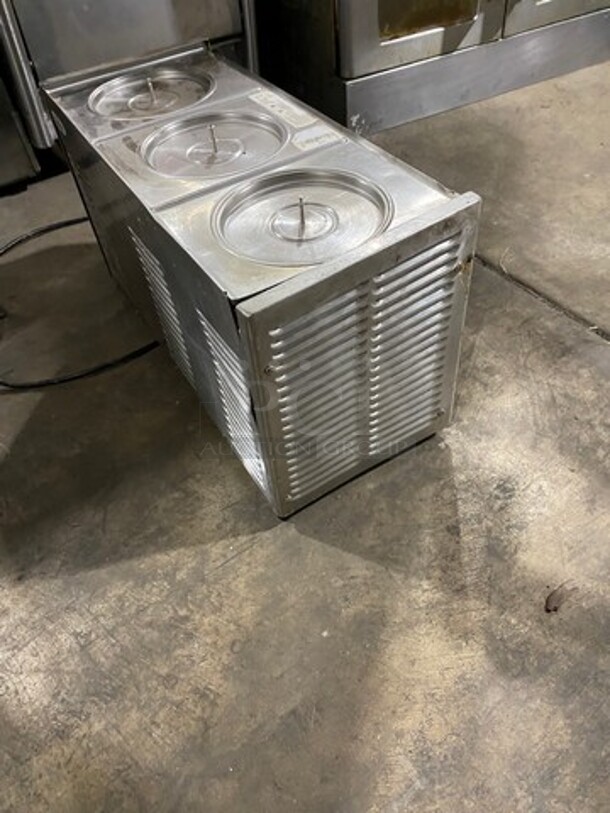 LATE MODEL! 2017 Crathco Commercial Countertop 3 Hopper Beverage Dispenser! BASE ONLY! Stainless Steel Body! Model: D353 SN: T371818 115V 60HZ 1 Phase - Image 2 of 8