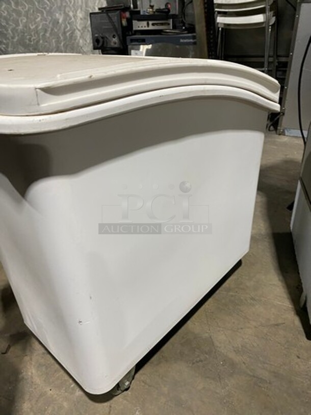 White Poly Ingredient Bin! On Casters! - Image 4 of 8