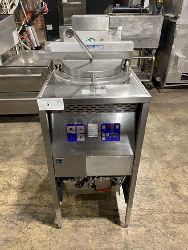Commercial Natural Gas Powered Pressure Fryer! All Stainless Steel! On Legs! Model: 1800 SN: B1991 - Image 1 of 9