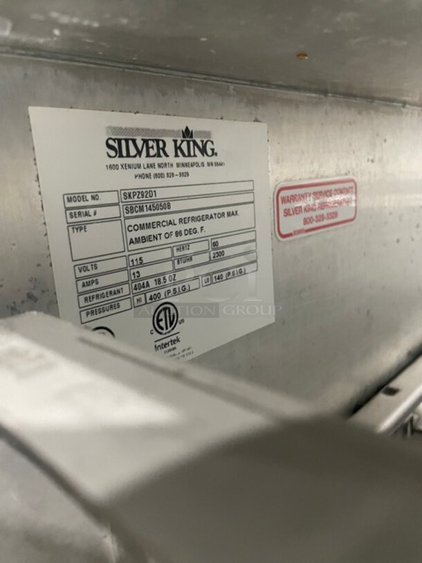 Nice All Stainless Steel SilverKing Pizza Prep table ! 115V 60HZ Model: SKPZ9201 Serial: SBCM145050B - Image 9 of 9
