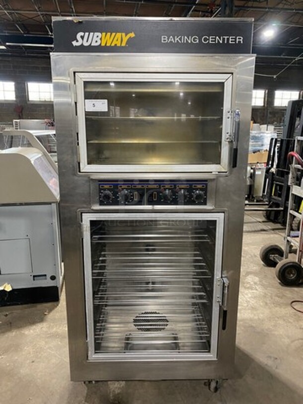 Nuvu Commercial Baking Center Oven Proofer Combo! With Metal Oven Racks! Stainless Steel! On Casters! Model: SUB123 SN: 00294610100300010001 120/208V 60HZ 1/3 Phase