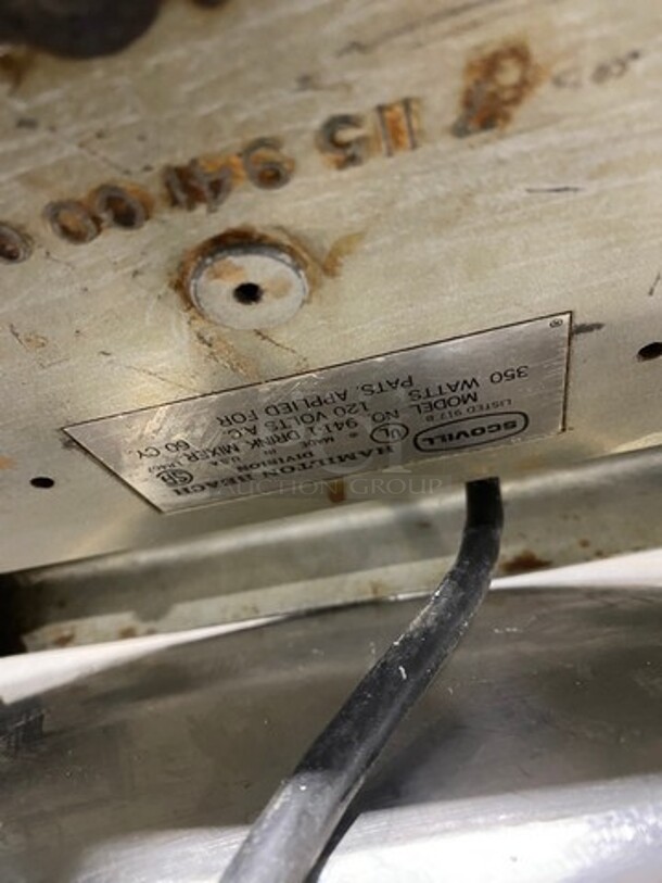 Hamilton Beach Commercial Countertop Professional 3 Spout Beverage/ Milkshake Mixer! Model: 9411 120V - Image 8 of 9