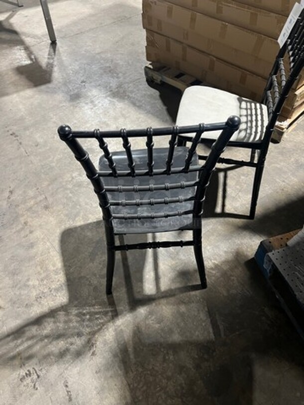 BRAND NEW! Black Quality Poly Stackable Dining Chairs! 5 X Your Bid! With Removable Microfiber Seat Cushion! Seat Cushion Comes With Each Chair! 5 X Your Bid! - Image 3 of 8