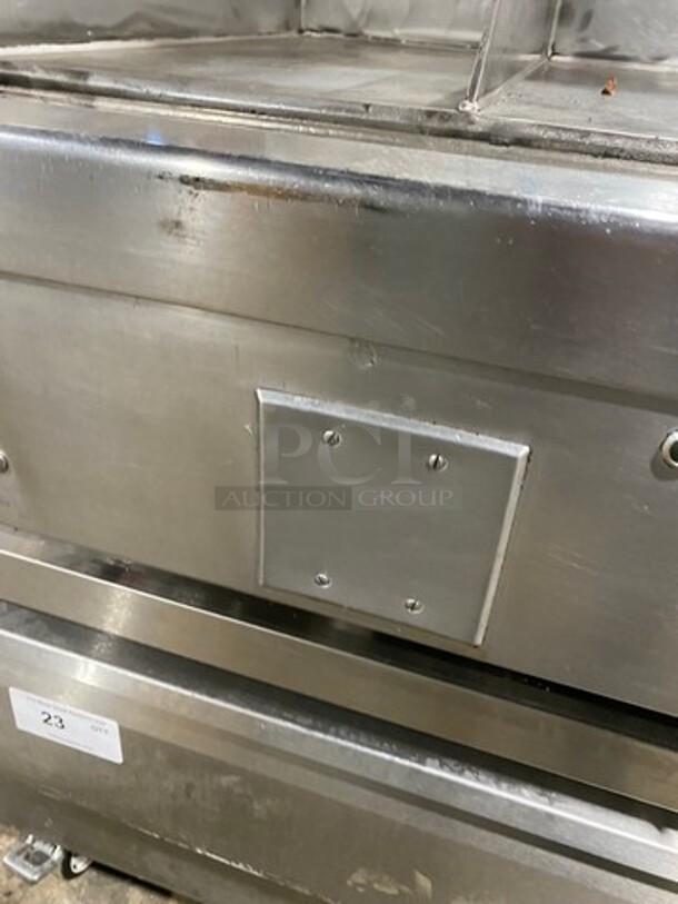 Woodstone Commercial Countertop Natural Gas Powered Flat Griddle! With Split Top! With Back & Side Splashes! All Stainless Steel! On Legs! - Image 8 of 11