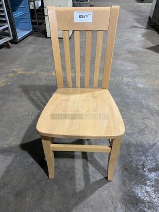 Brand New! Napa European Beechwood Slot Back Wood Dining Chairs! 3 X Yoyr Bid! 