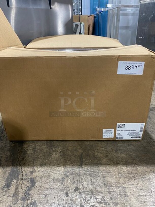 NEW! IN THE BOX! Carlisle Clear Poly Food Containers! 4 In A Box! 1 Box Per Number! 4x Your Bid!