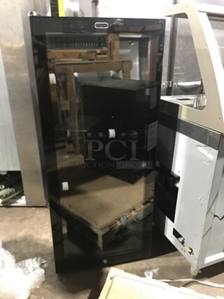 NEW! OUT OF THE BOX! SCRATCH-N-DENT! Whynter Single Door Wine Bottle Cooler/Chiller! With View Through Door! With Racks! 34 Wine Bottle Capacity! Model: FWC1201BB 115V