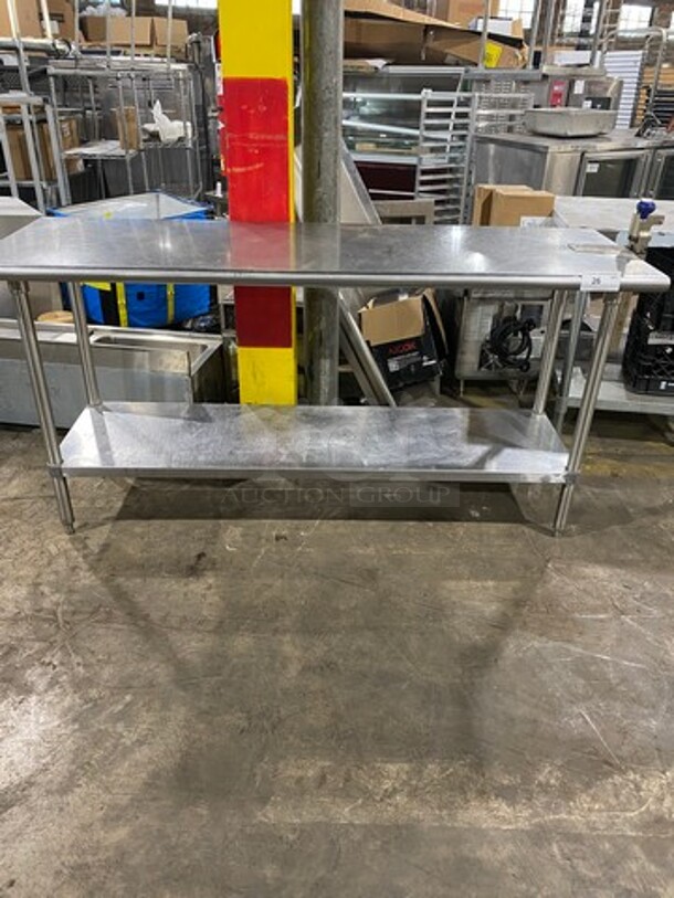 Solid Stainless Steel Work Top/ Prep Table! With Mounted Can Opener! With Storage Space Underneath! On Legs!