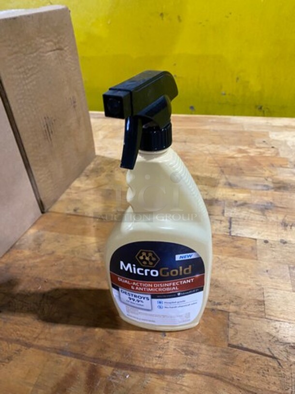 NEW! IN THE BOX! Micro Gold Dual Action Disinfectant And Antimicrobial Spray! 6 Bottles Per Box, 1 Box Per Item Number! - Image 4 of 6