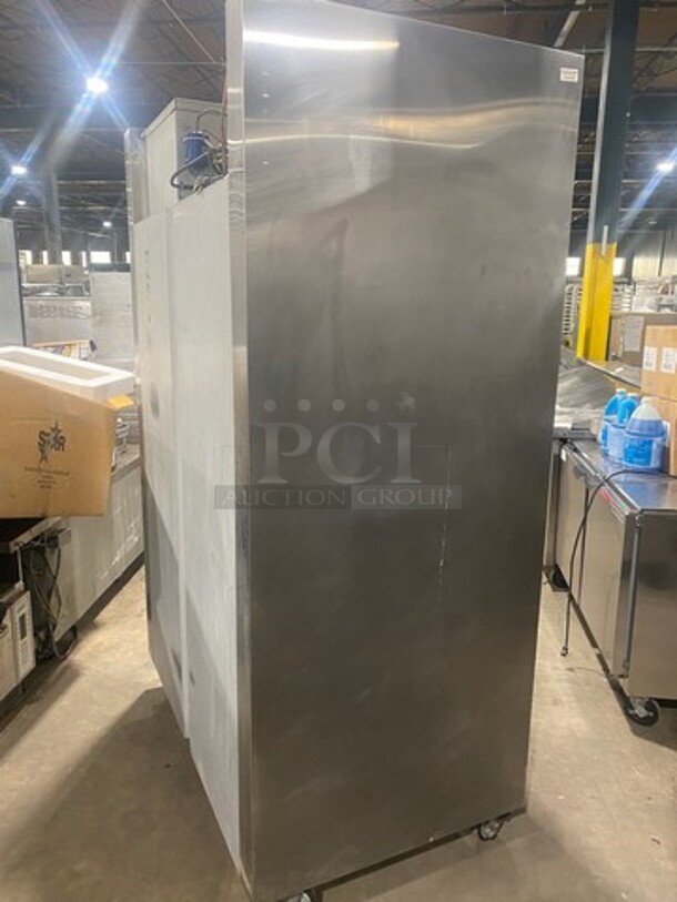 COOL! Traulsen Commercial Split Doors Reach In Refrigerator! With Racks! All Stainless Steel! On Casters! Model: AHT232NUTHHS SN: T079160C01 115V 60HZ 1 Phase - Image 4 of 10