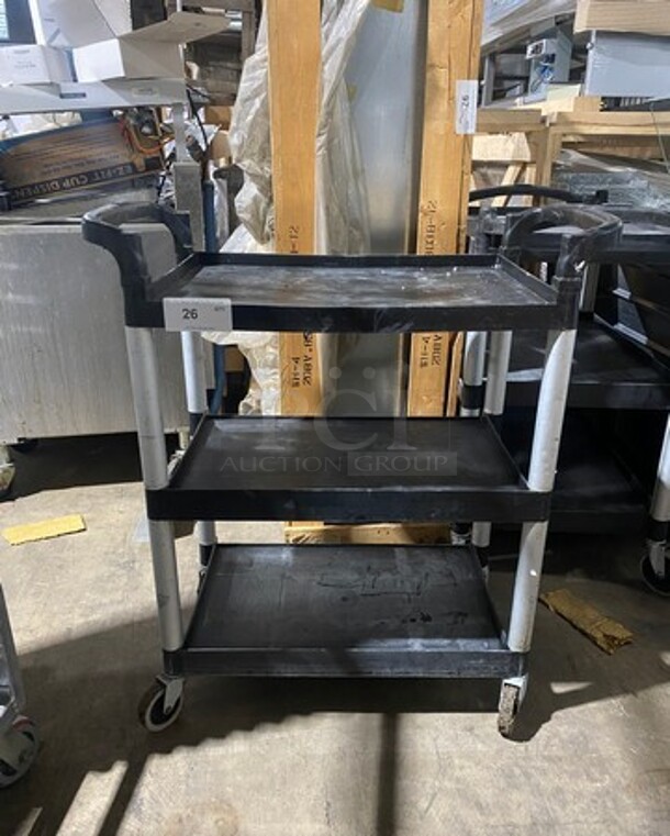 Qualite Commercial 3 Tier Poly Utility Cart! On Casters! - Image 1 of 7