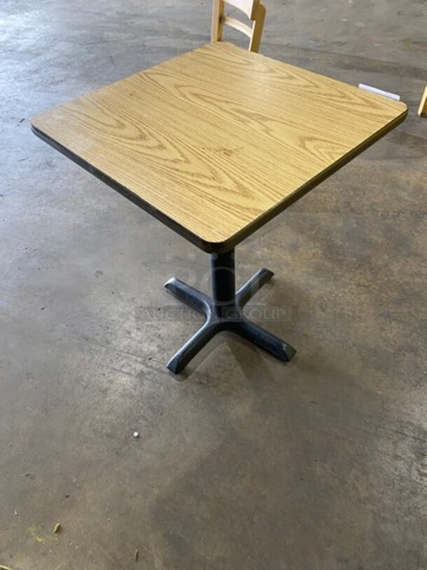 Wooden Pattern Top Rectangular Table! With Black Metal Base! 3x Your Bid - Image 3 of 5