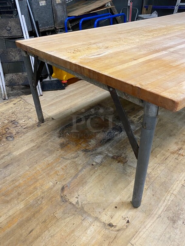 Heavy Duty 5 By 10, 1 1/2" Thick Bakery/ Butcher Block Prep Table! - Image 2 of 7