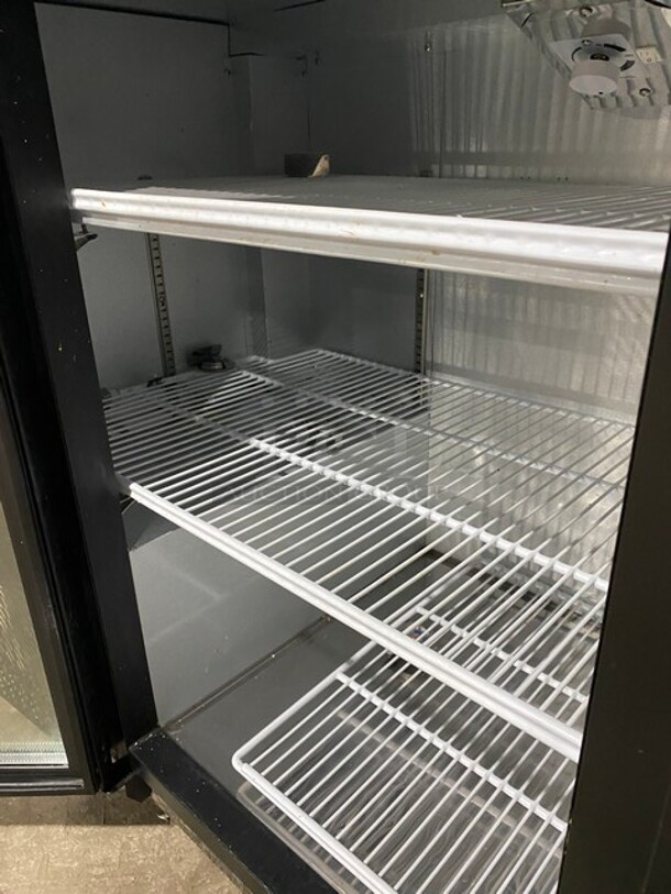 Late Model Blue Air Glass Doors Back Bar Cooler! With Poly Coated Racks! On Casters! MODEL BBB90-4BG-HC SN: IWW-BABB90GHC-0003 115V 1PH! Working When Removed! - Image 6 of 9