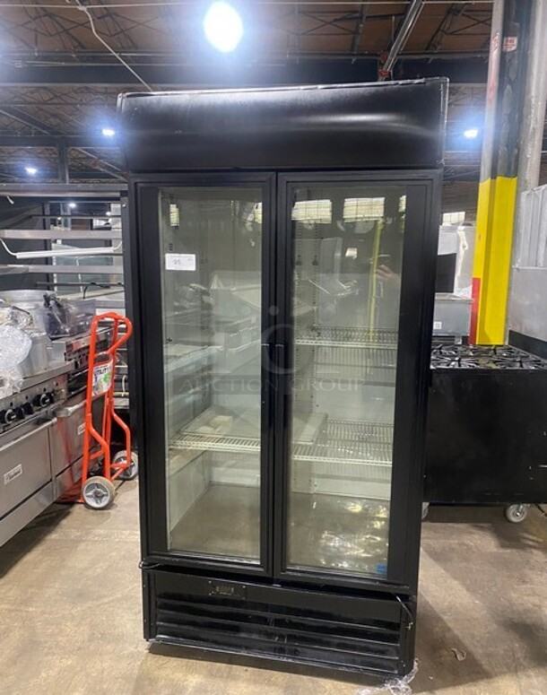 True Commercial 2 Door Reach In Cooler Merchandiser! With Poly Coated Racks! MODEL GDM35EM SN:5397168 115V 1PH