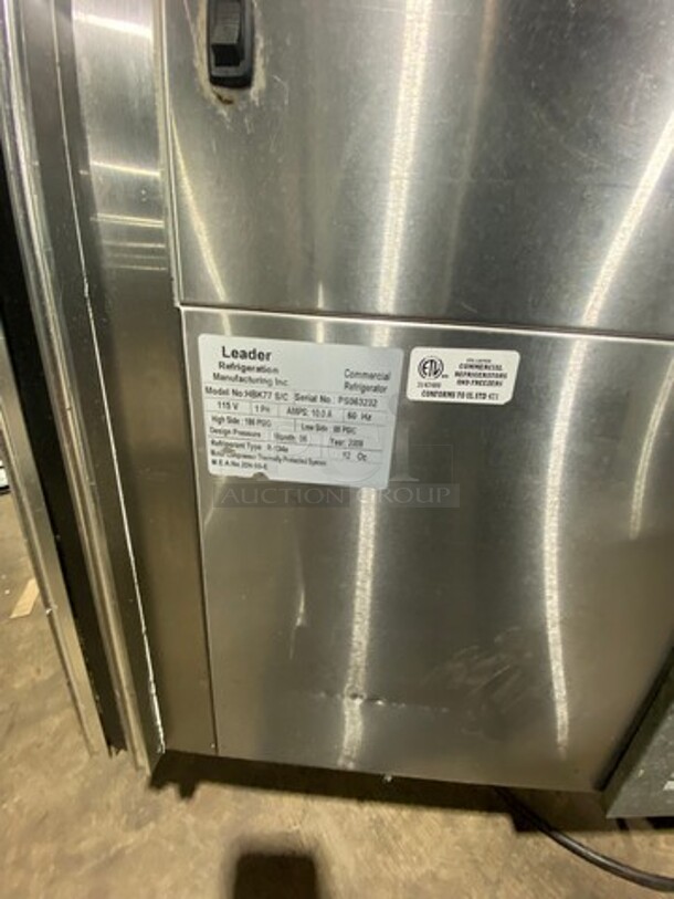 Leader Commercial Refrigerated Bakery/Deli Case! With Slanted Front Glass! With Sliding Rear Access Doors! All Stainless Steel Body! Model: HBK77 SN: PS063232 115V 60HZ 1 Phase - Image 7 of 9