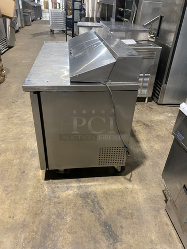 True Commercial Refrigerated Sandwich Prep Table! With 2 Door Underneath Storage Space! With Poly Coated Racks! All Stainless Steel! Not Tested! On Casters! Model: TSSU6016 SN: 5047288 115V 60HZ 1 Phase - Image 7 of 8